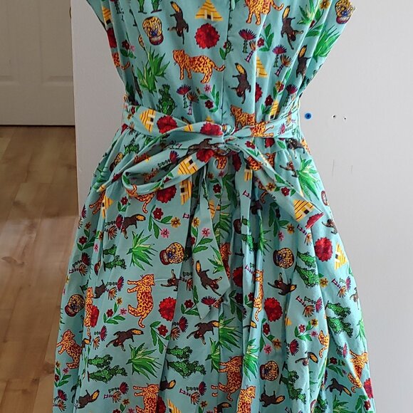 Jaguar Cactus Fit and Flare Dress - Picture 3 of 7